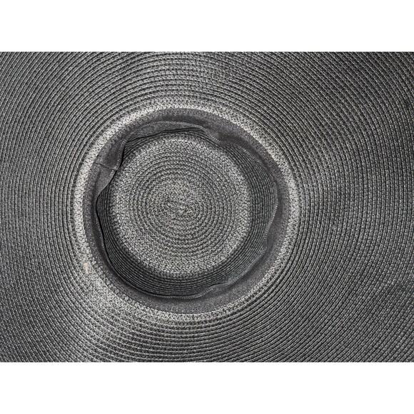 Glam Extra Wide Brim Black Woman’s Hat Button Back Front 36” Diameter